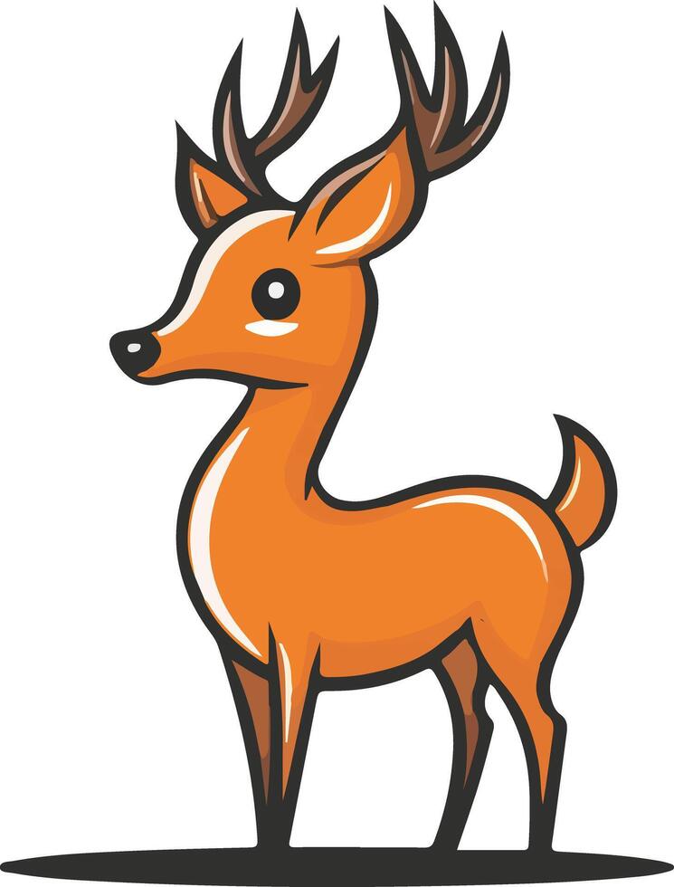 A cute deer cartoon on white background vector