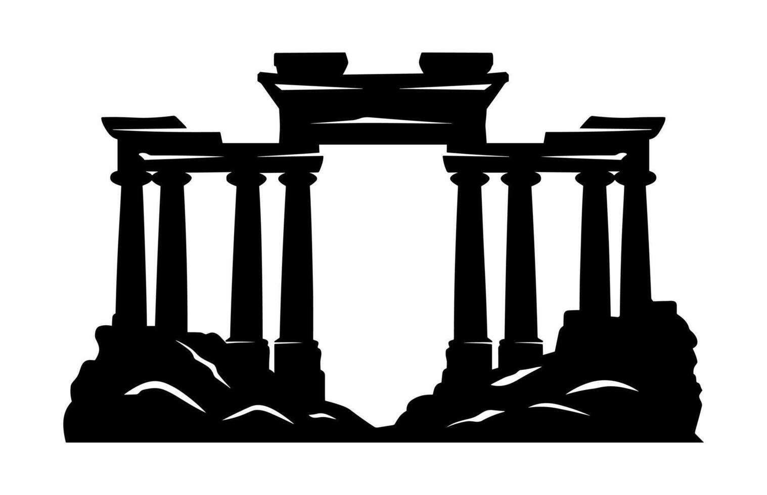 Ancient Ruins Silhouette isolated on a white background vector