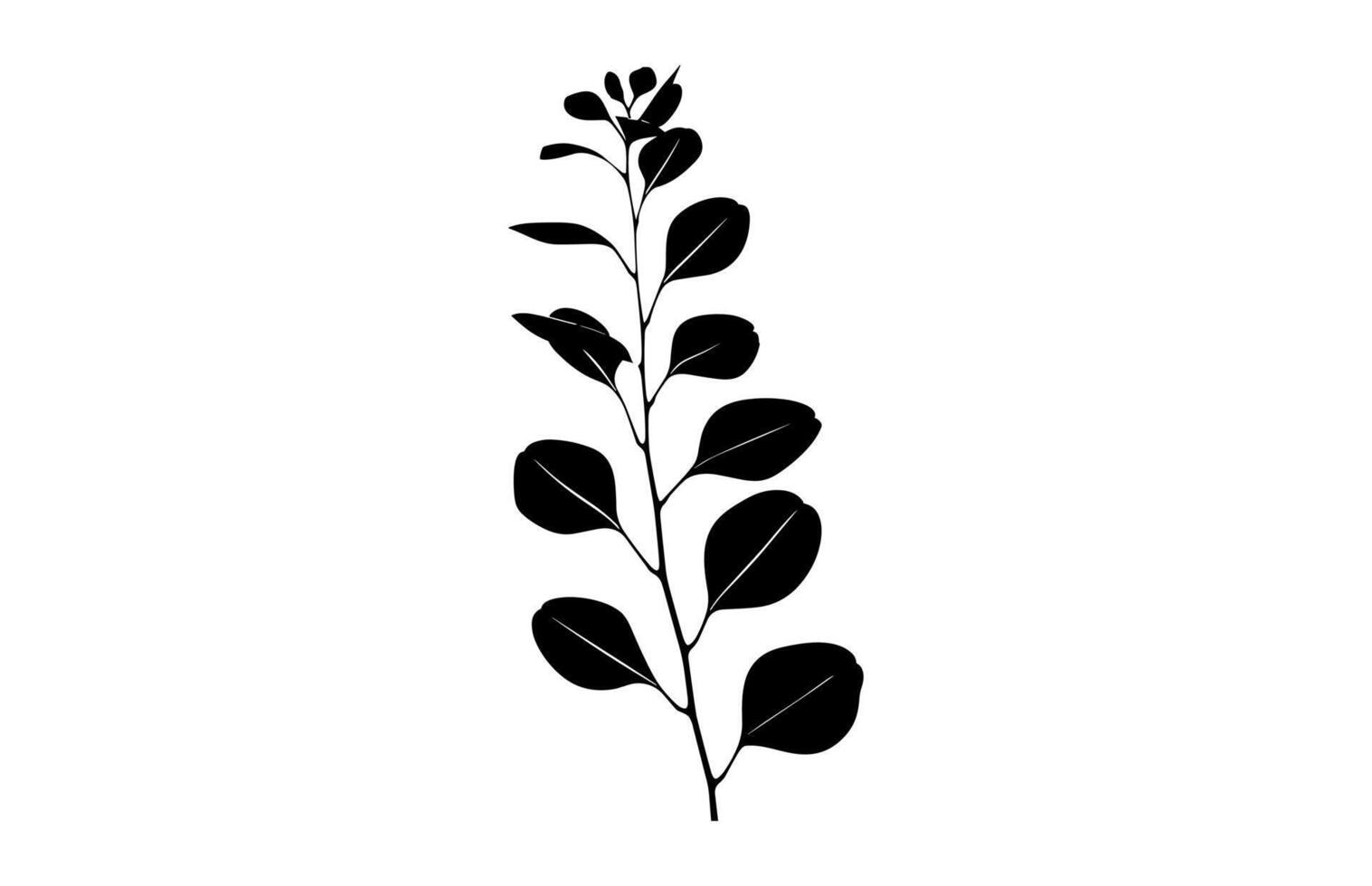 Eucalyptus Leaf Silhouette Clipart vector