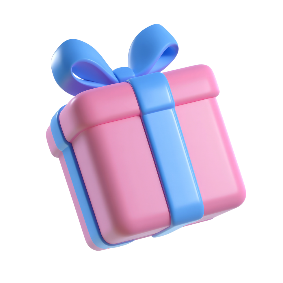 Vibrant and Cheerful Gift Box with Blue Ribbon Perfect for Celebrating Special Occasions png