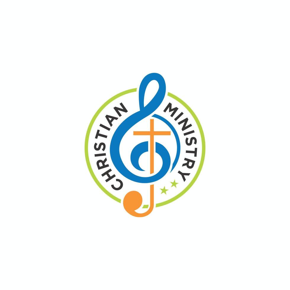 Christian Ministry Music Logo vector