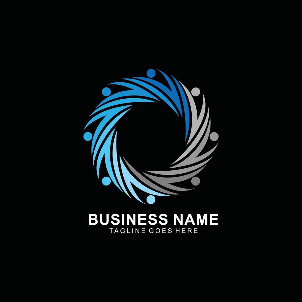 Circular Unity human Logo concept vector
