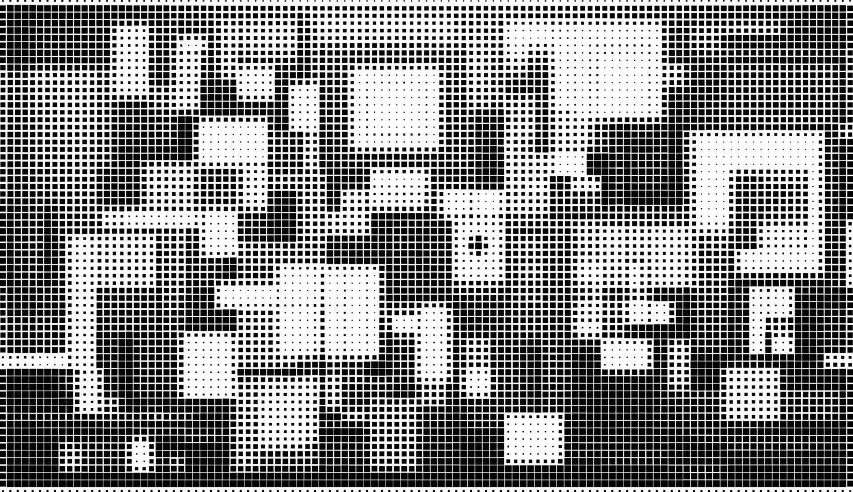 Square halftone patterns with small and big square vector