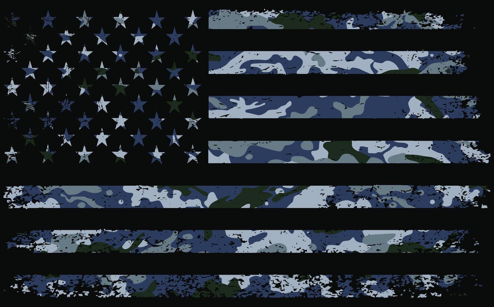 Navy Camo Distressed American Flag vector