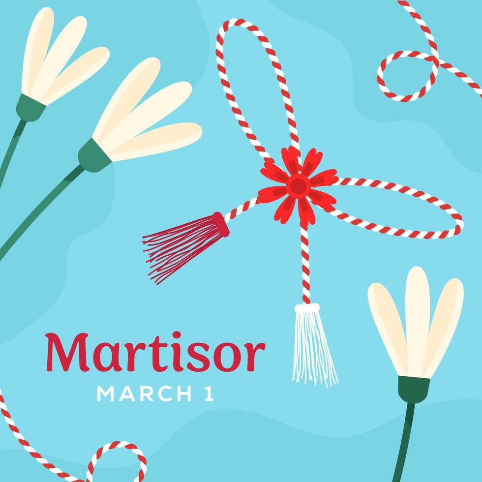 martisor tradition illustration in flat style design vector