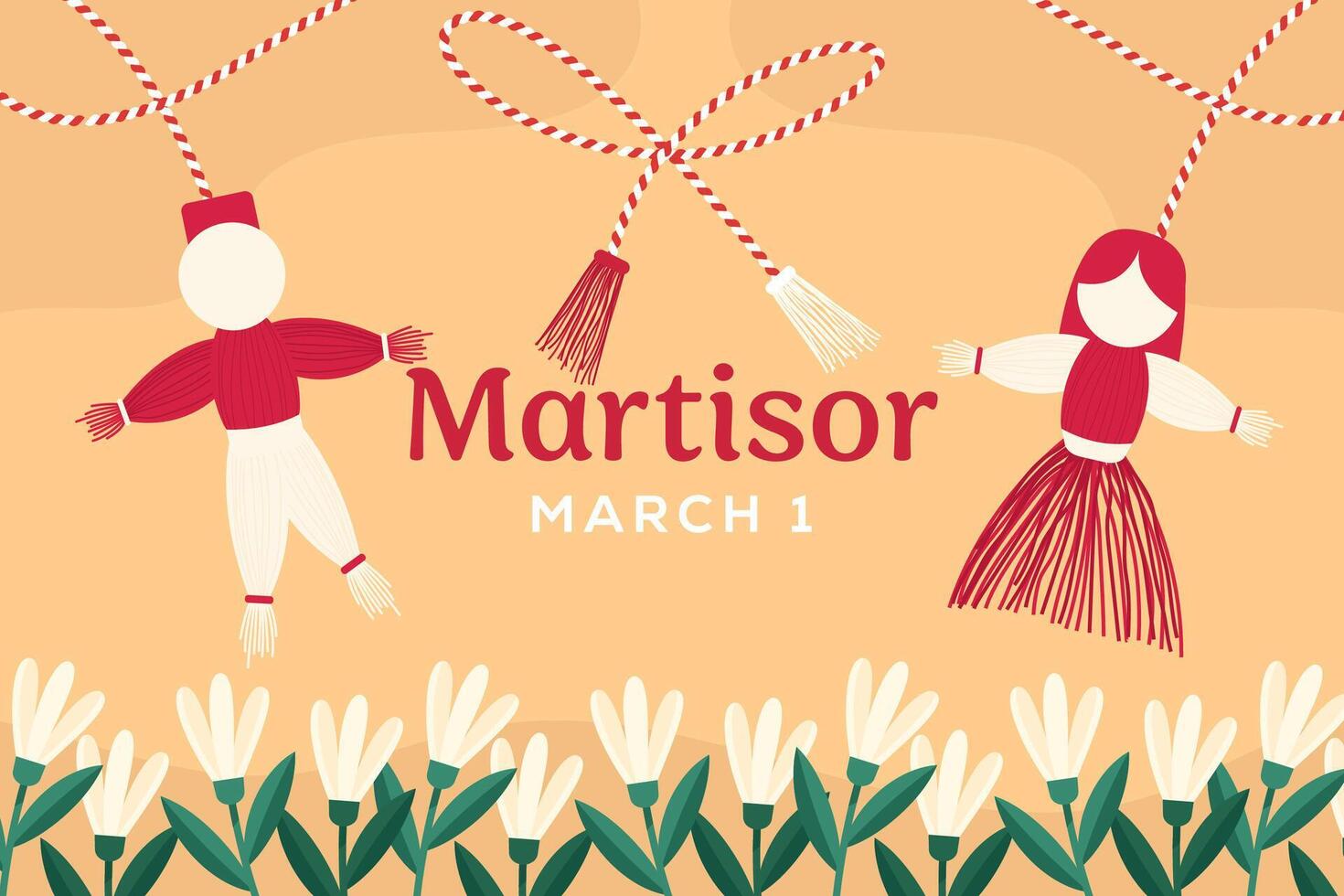 martisor tradition background illustration in flat style vector