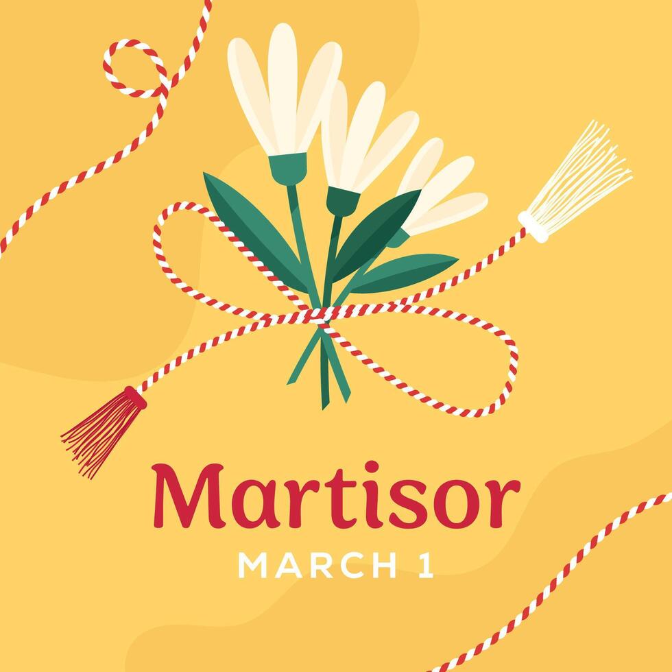 martisor festival 1 march illustration in flat design vector