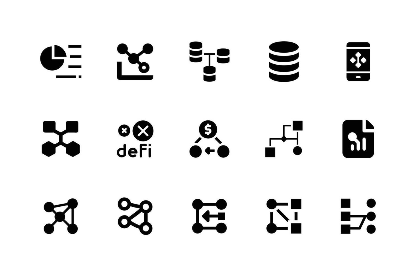 Artificial intelligence icons for digital business and analytics vector
