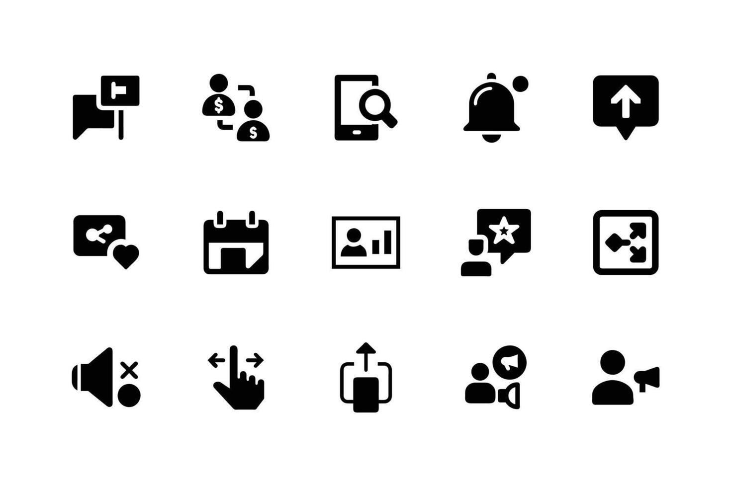 Essential media symbols pack for online marketing projects vector