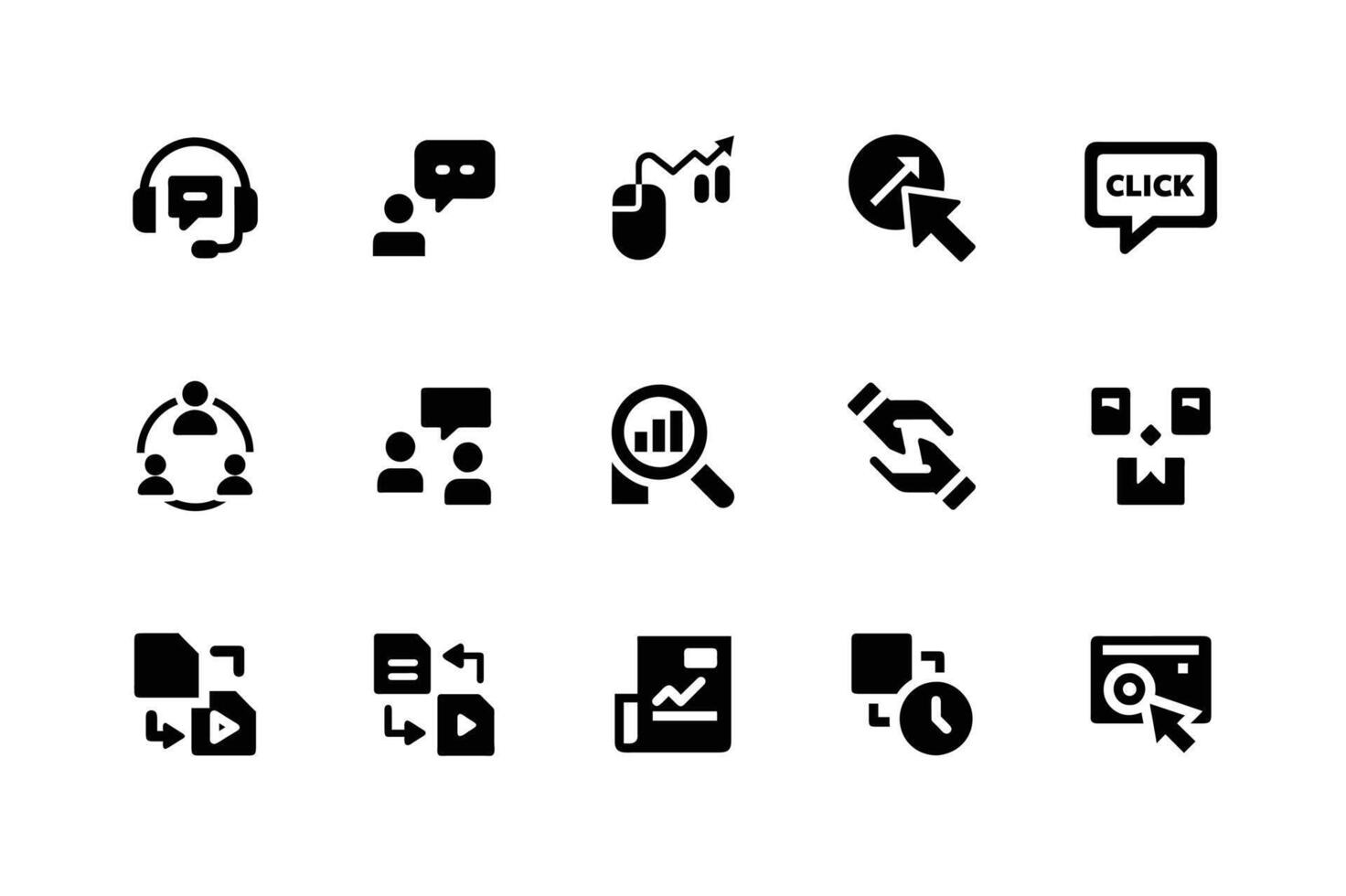 Versatile communication symbols set for corporate web designs vector