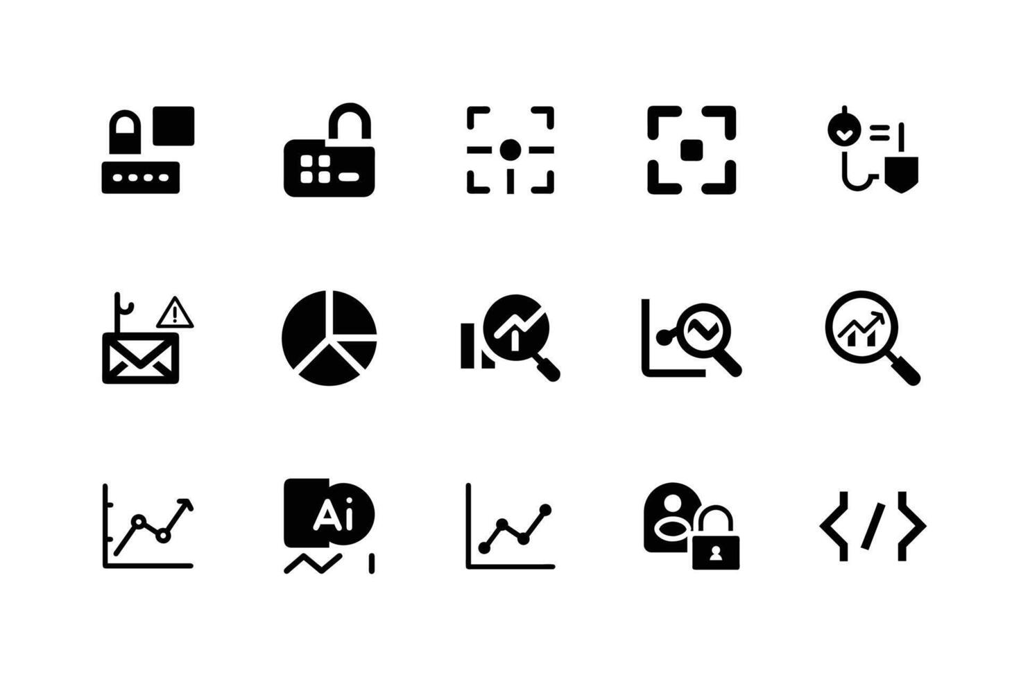 AI and smart technology icons for advanced computing vector