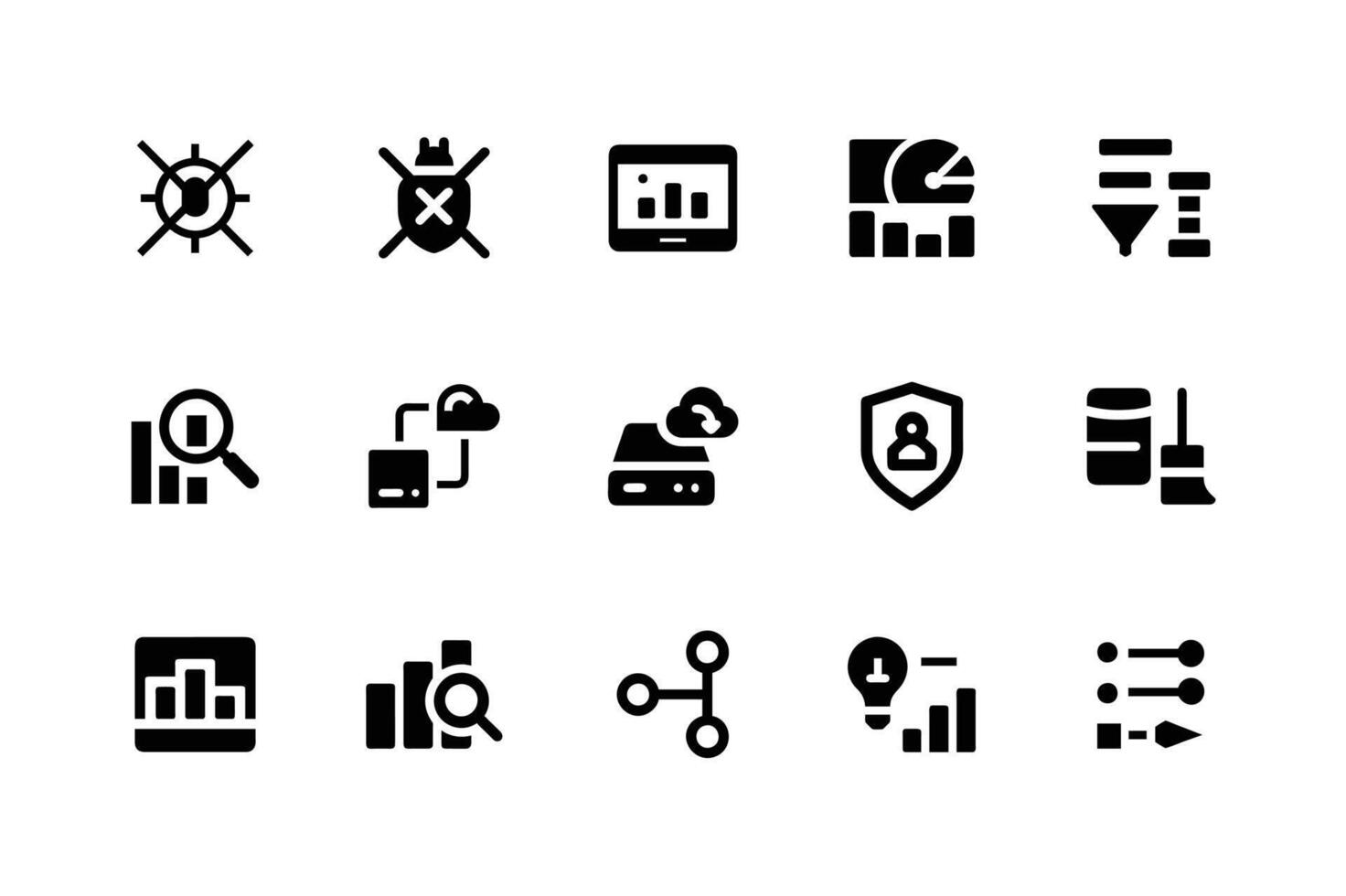 High-tech AI icons for futuristic systems and automation vector