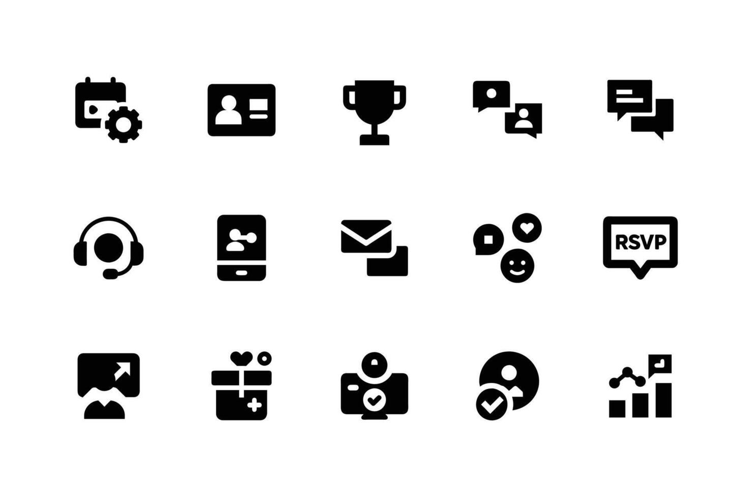 Detailed online communication symbols for web interface design vector