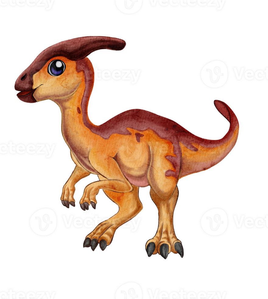 A cartoon dinosaur with a long neck and a long tail png