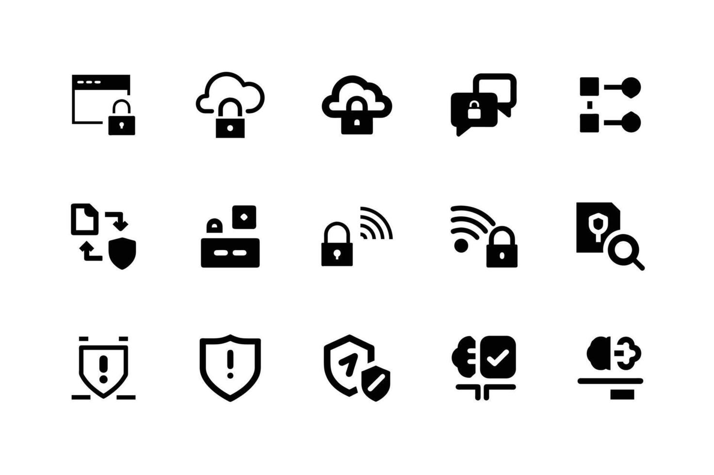 Digital AI icons for high-tech and smart systems vector