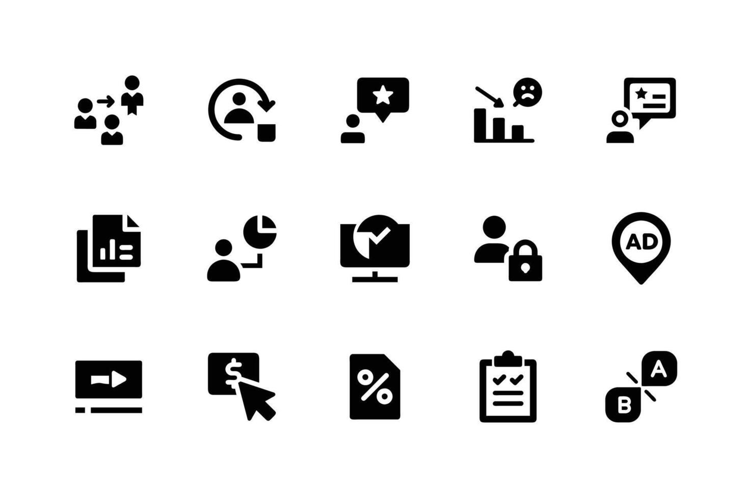Detailed business networking icons for online engagement tools vector