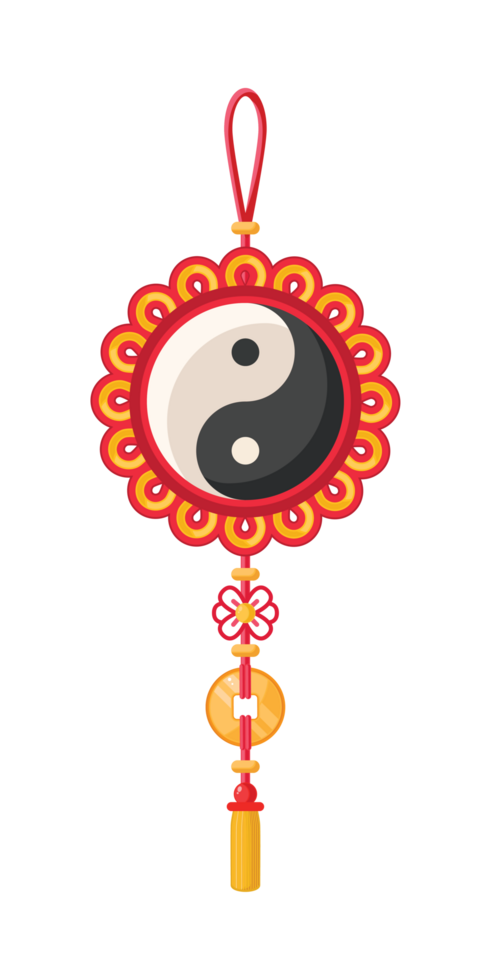 yin yang, hanging decoration png