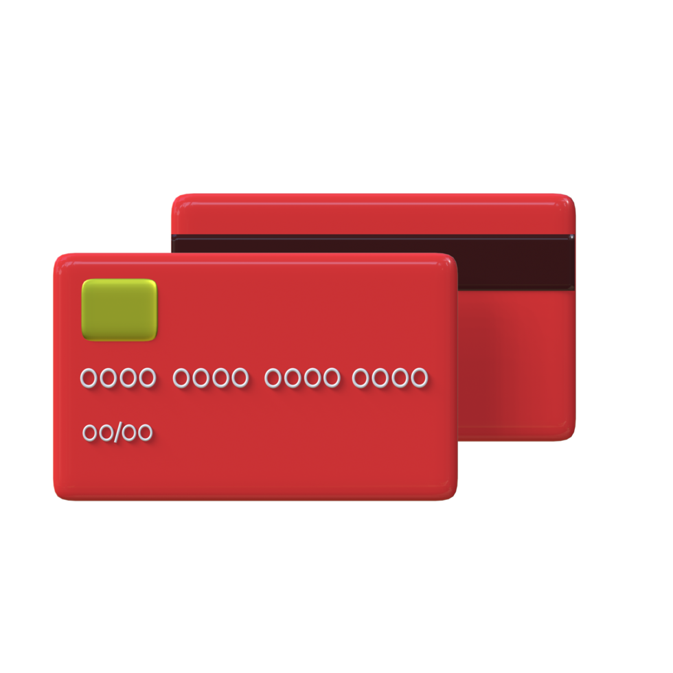 Illustration of 3D icons from a red credit card. Suitable for promotional media in finance, advertising and banking png