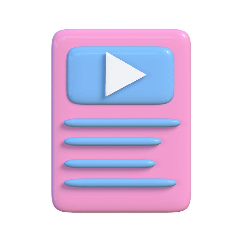 3d illustration of a pink playback button. Suitable for presentation media and graphic design in the field of social media png