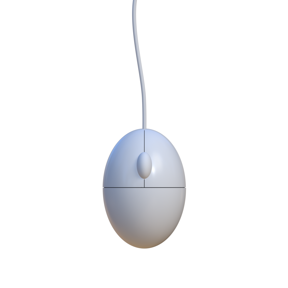 3d illustration of a white wired mouse. Suitable for presentation media and graphic design as well as advertising media png