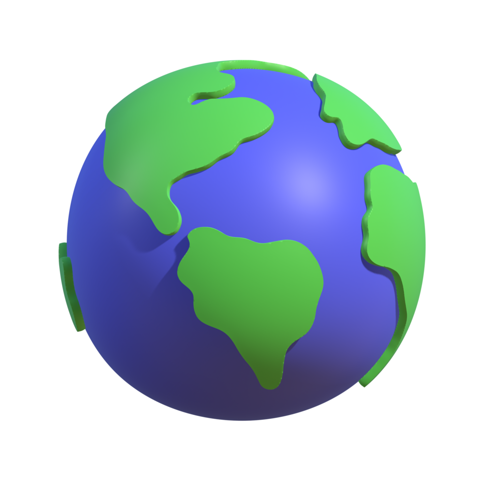 Simple 3d illustration of a globe. Suitable for presentation and advertising media png