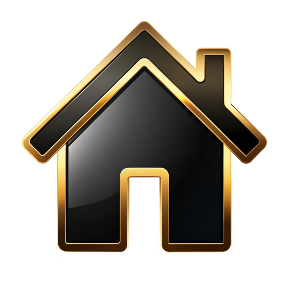 Black And Golden Home icon isolated on transparent background png