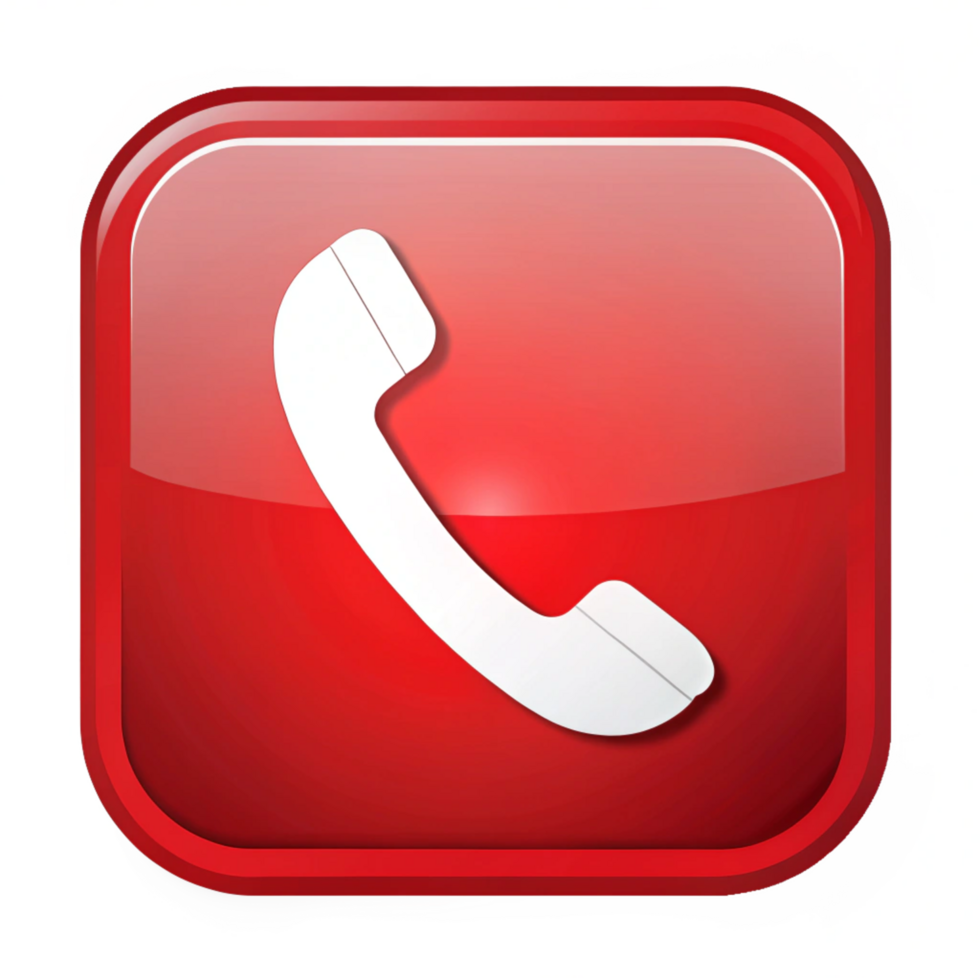 Red Phone icon isolated on transparent background png