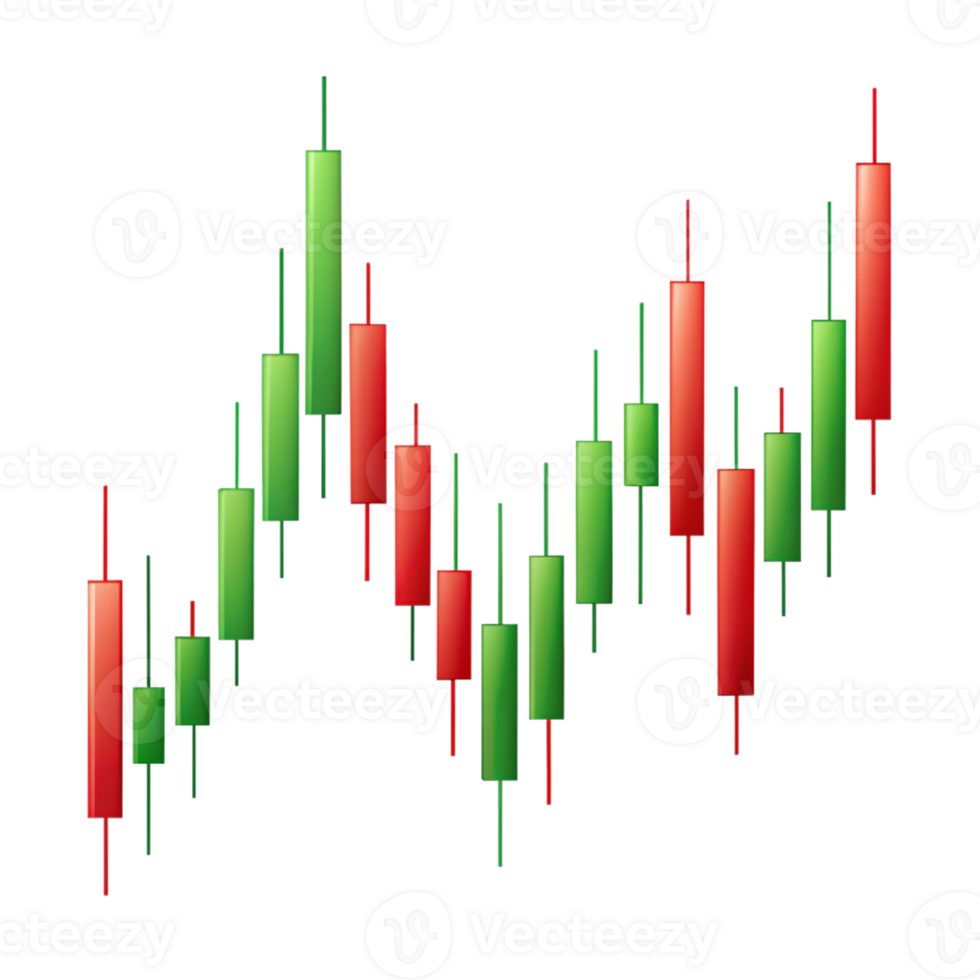 Trading Candle Stick Graph chart isolated on transparent background png