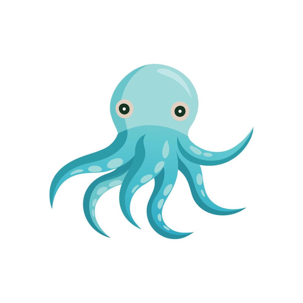 Dumbo Octopus under water animal isolated flat illustration on white background vector