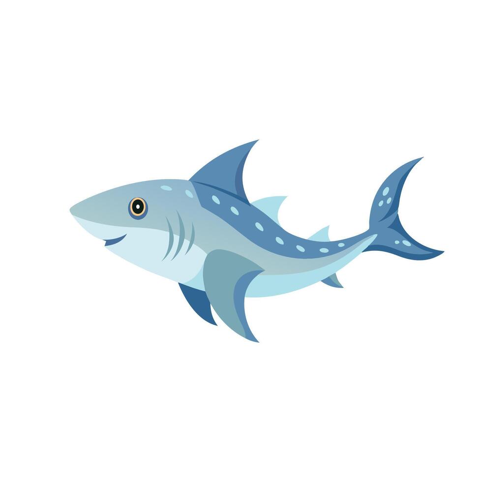 Ghost Shark under water animal isolated flat illustration on white background vector