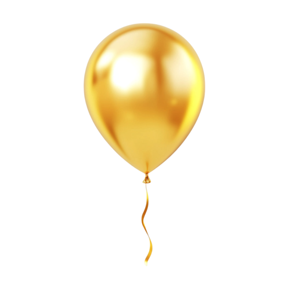 golden balloon isolated on transparent background png