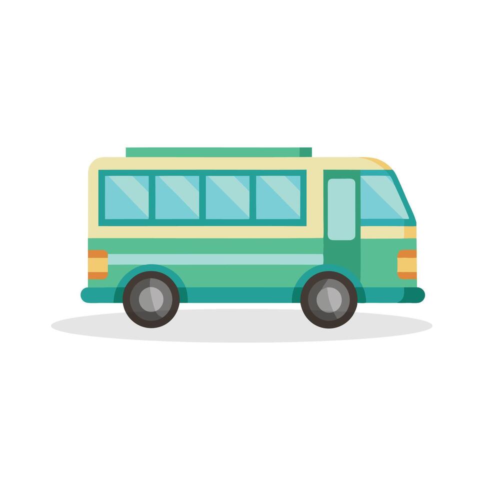 Bus vehicle isolated flat illustration on white background. vector