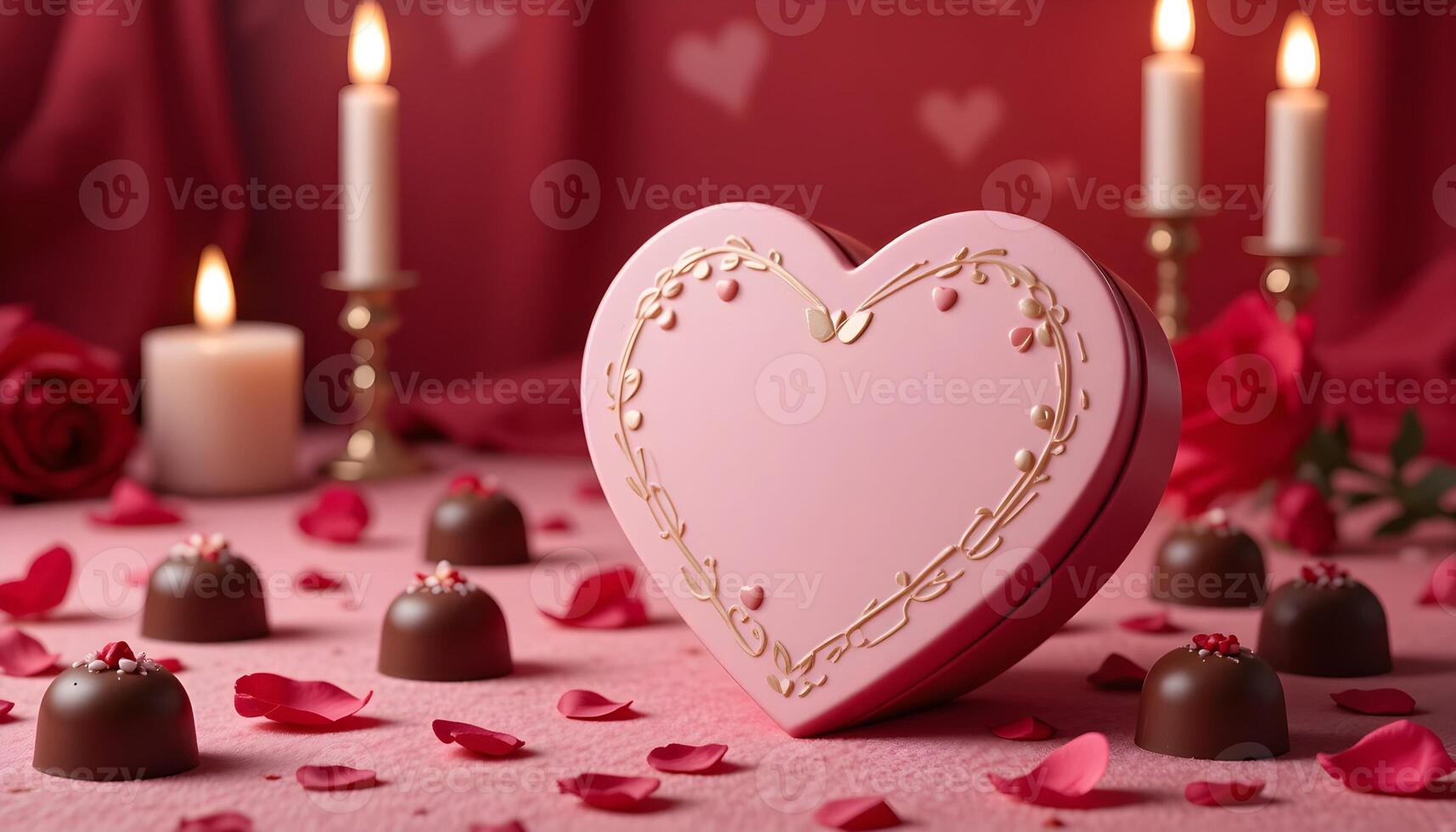 Valentines Day Chocolate Box Mockup with Customizable Packaging photo