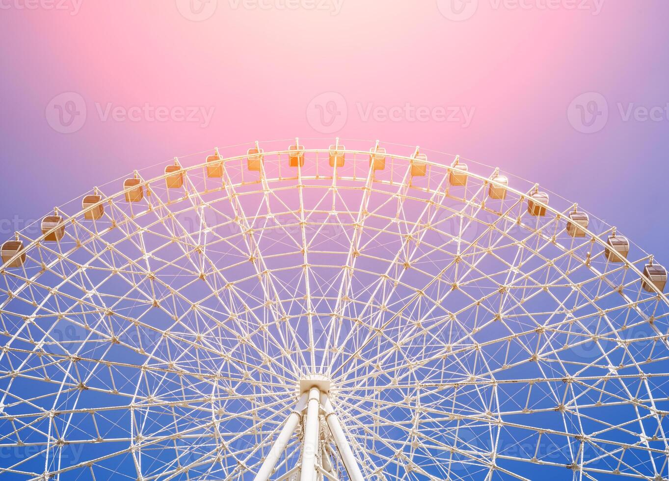 white big ferris wheel on background clear blue sky in Park in Tashkent photo
