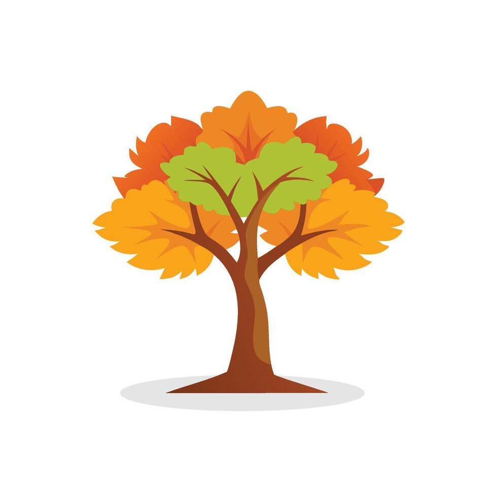 Maple tree isolated flat illustration on white vector