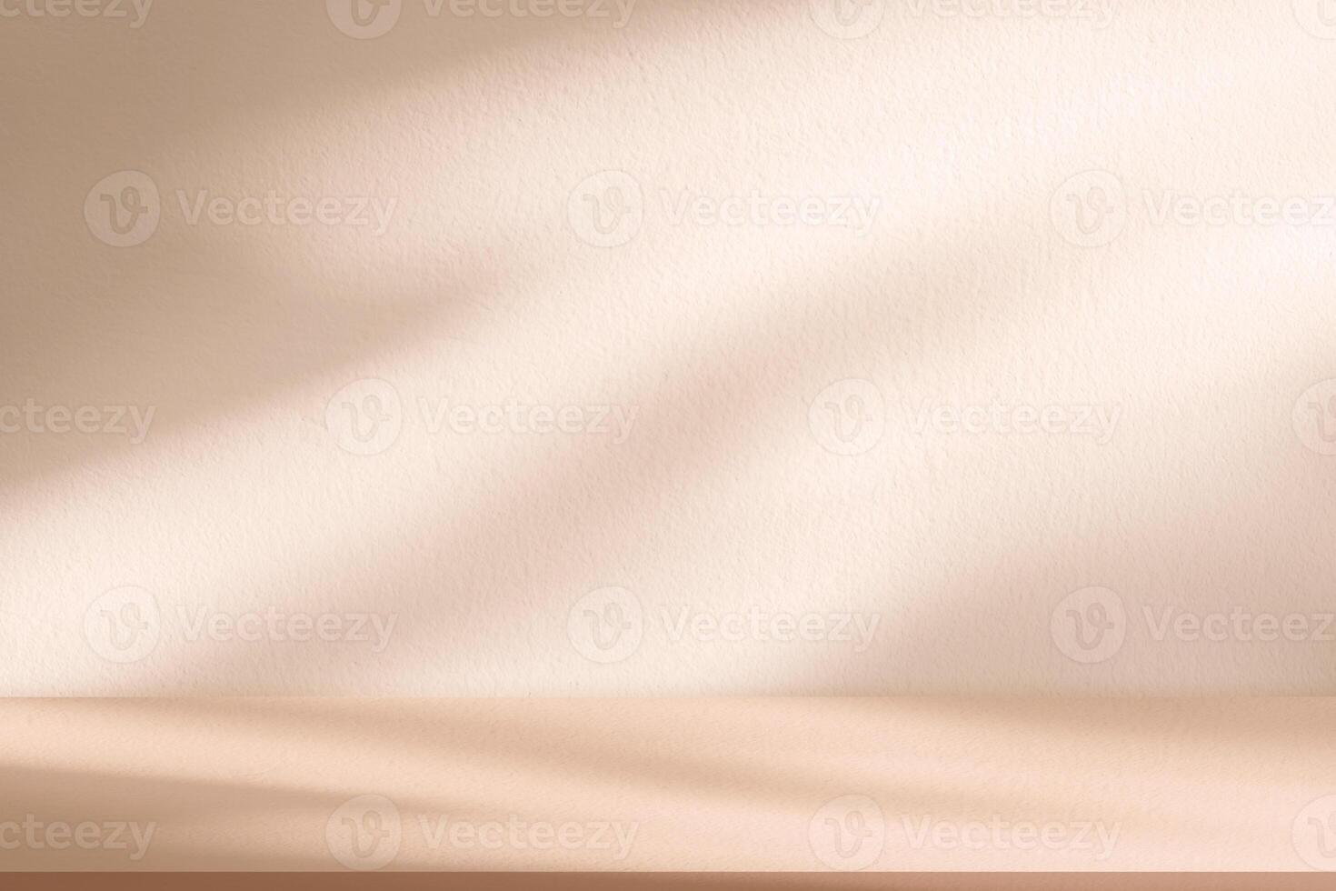 Brown background,Studio wall with shadow on podium for product display,Empty interior kitchen room with light on beige floor,Backdrop background mockup scene blur sunlight gradient photo