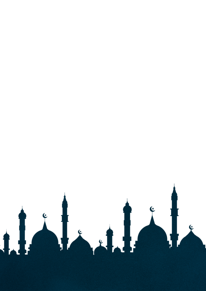A silhouette of a mosque in the dark png