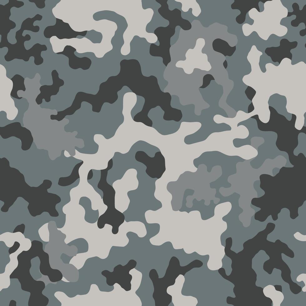 Camouflage pattern background seamless masking camo print. Grey black and white. vector