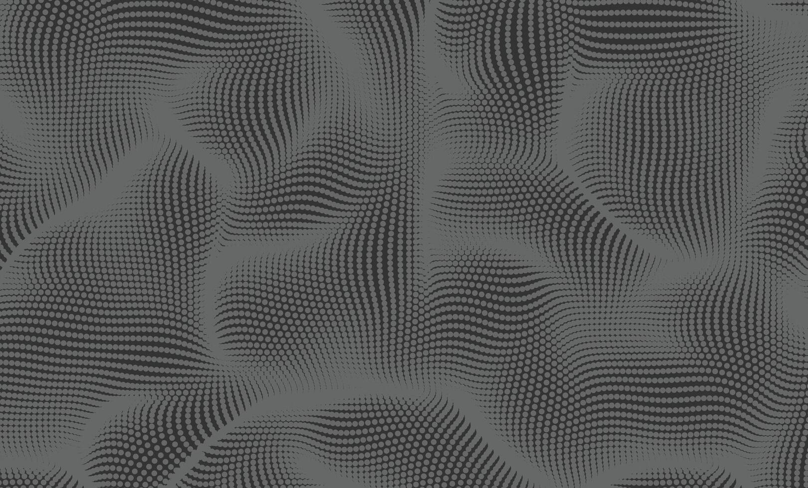 Halftone dot pattern. Monochrome texture for printing. The waves swell the surface of the distortion of space randomly arranged vector
