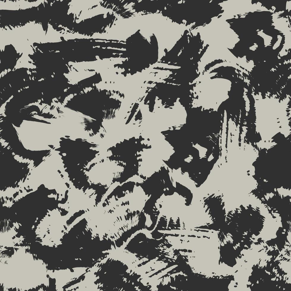 Blots camo seamless background. Chaotic pattern of paint splashes spots. Hand drawn camouflage texture for printing on fabric. Grunge wallpaper vector