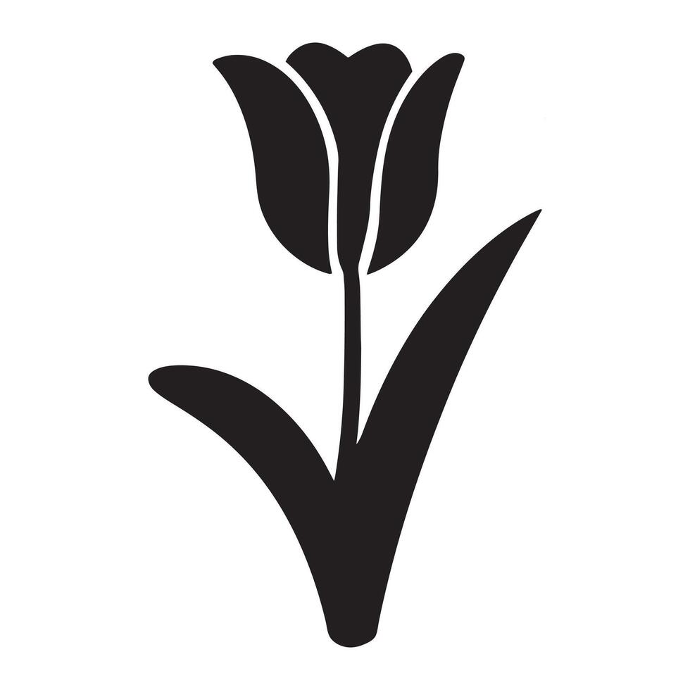 Tulip flower icon silhouette vector
