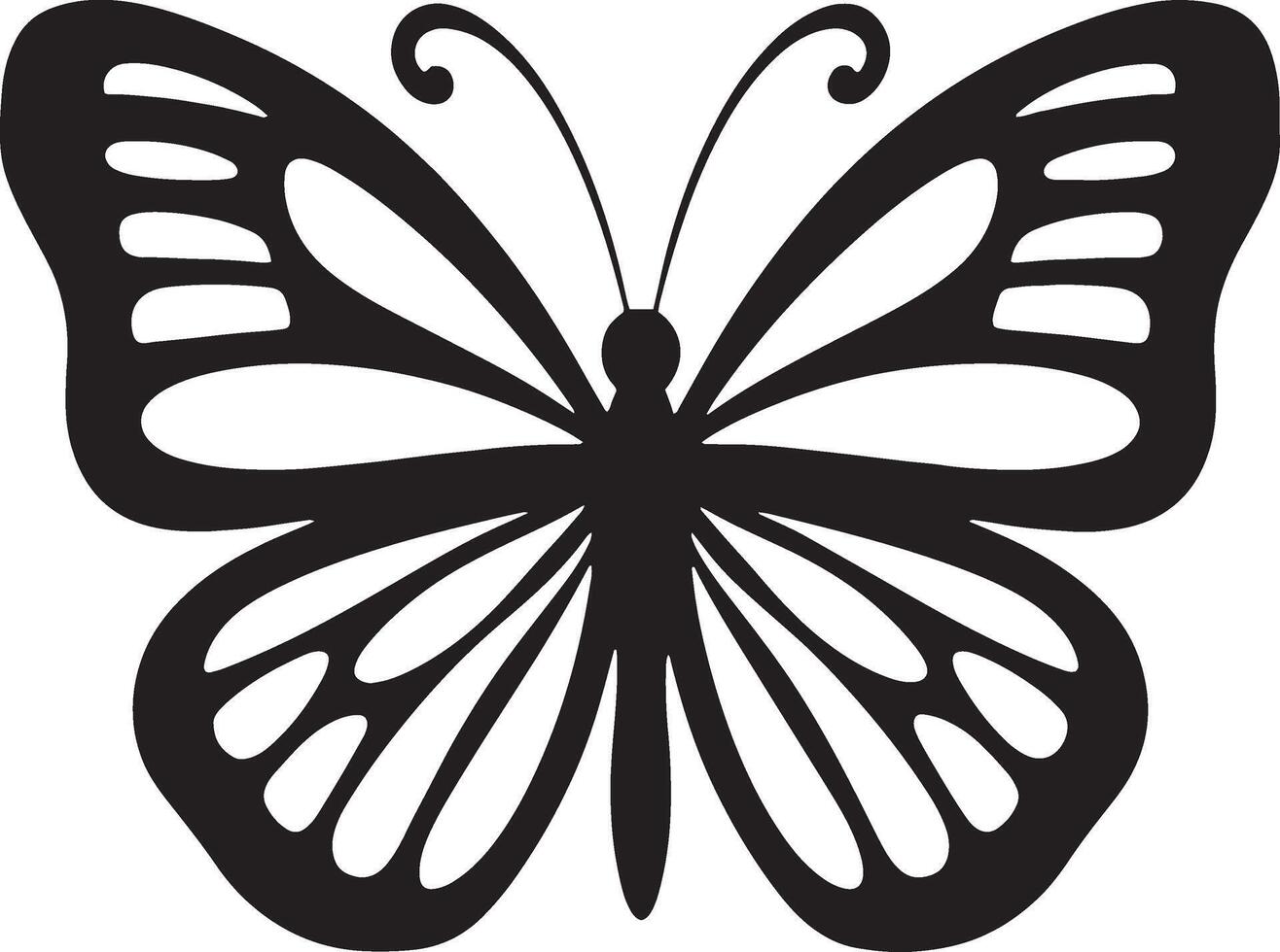 Butterfly silhouettes illustration isolated on white background vector