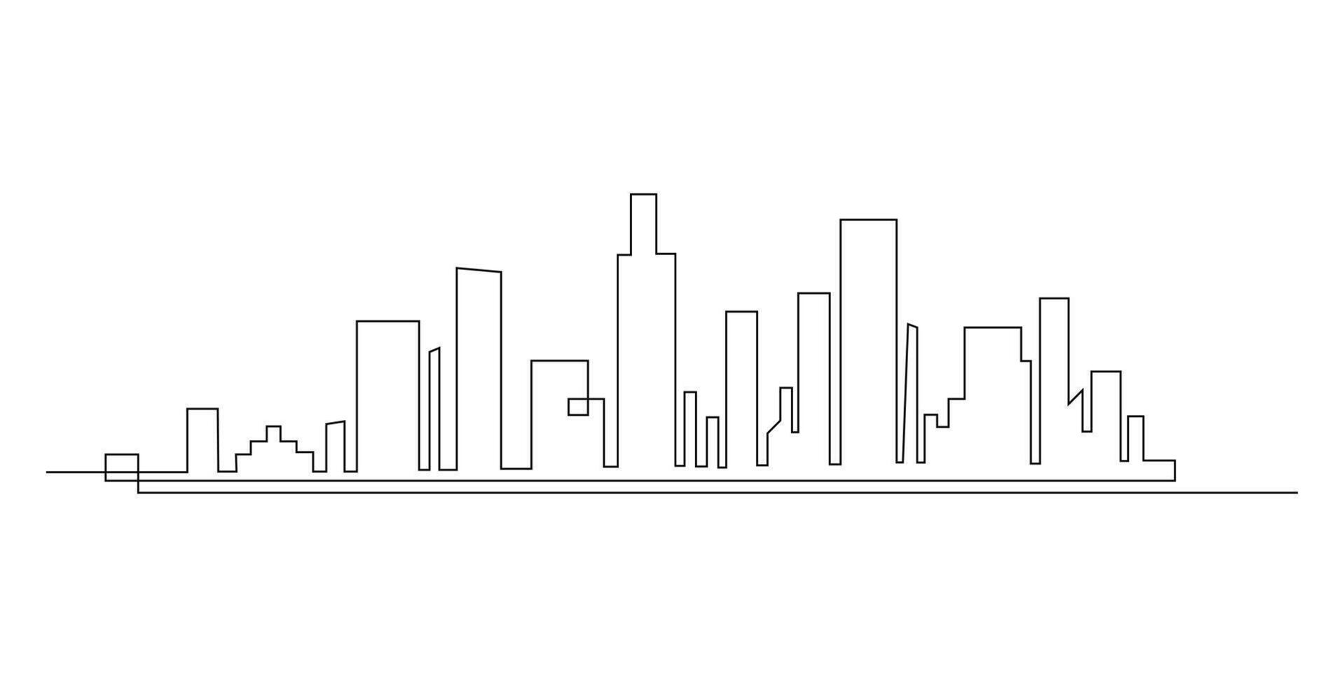 City Skyline Line Art vector