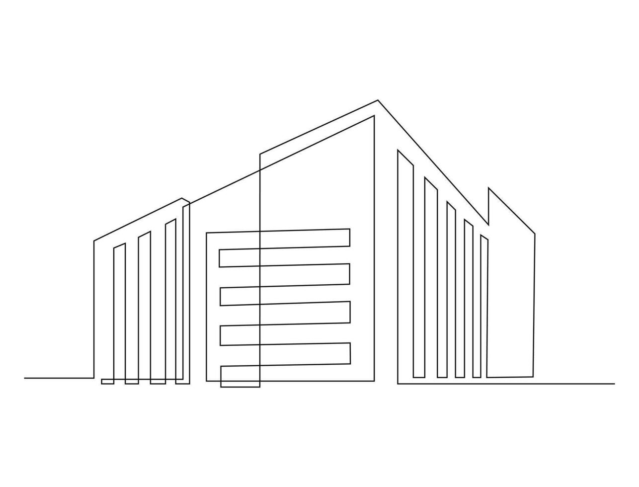 Classic Building Single Line Art vector
