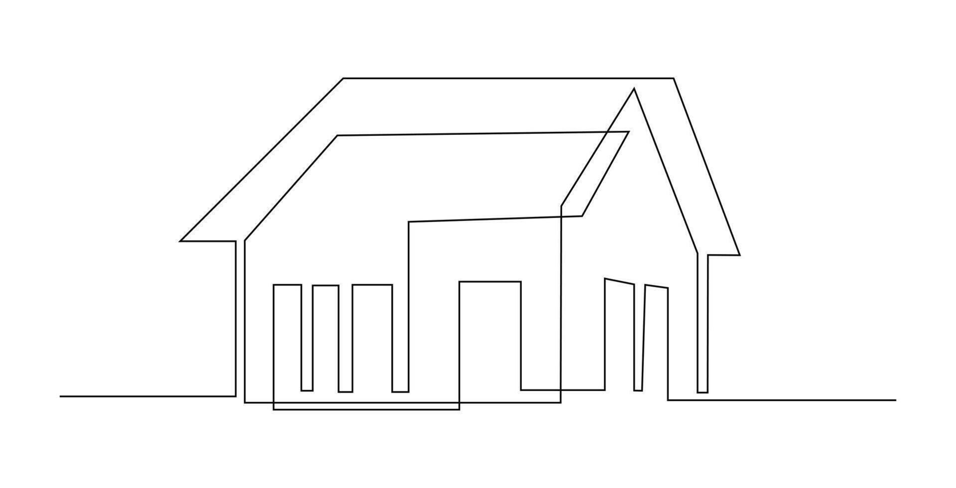 Single Line Village Houses vector