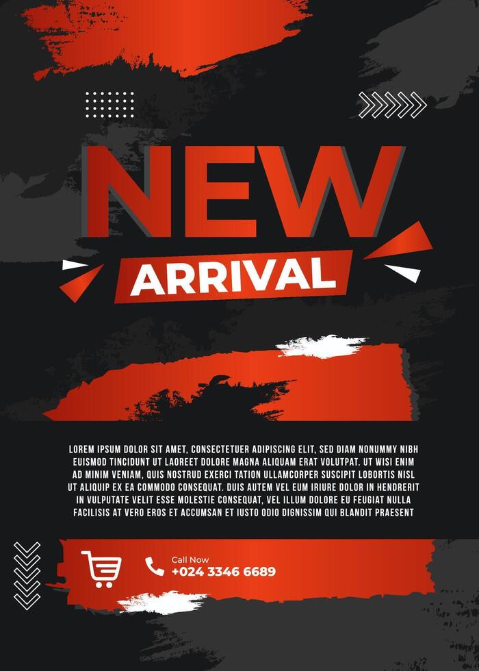 flyer black, orange torn ripped template design vector