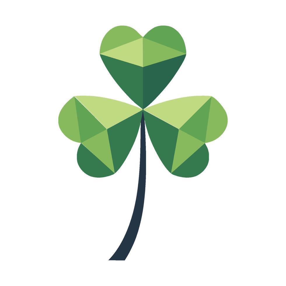 low-poly shamrock with sharp, angular edges. vector