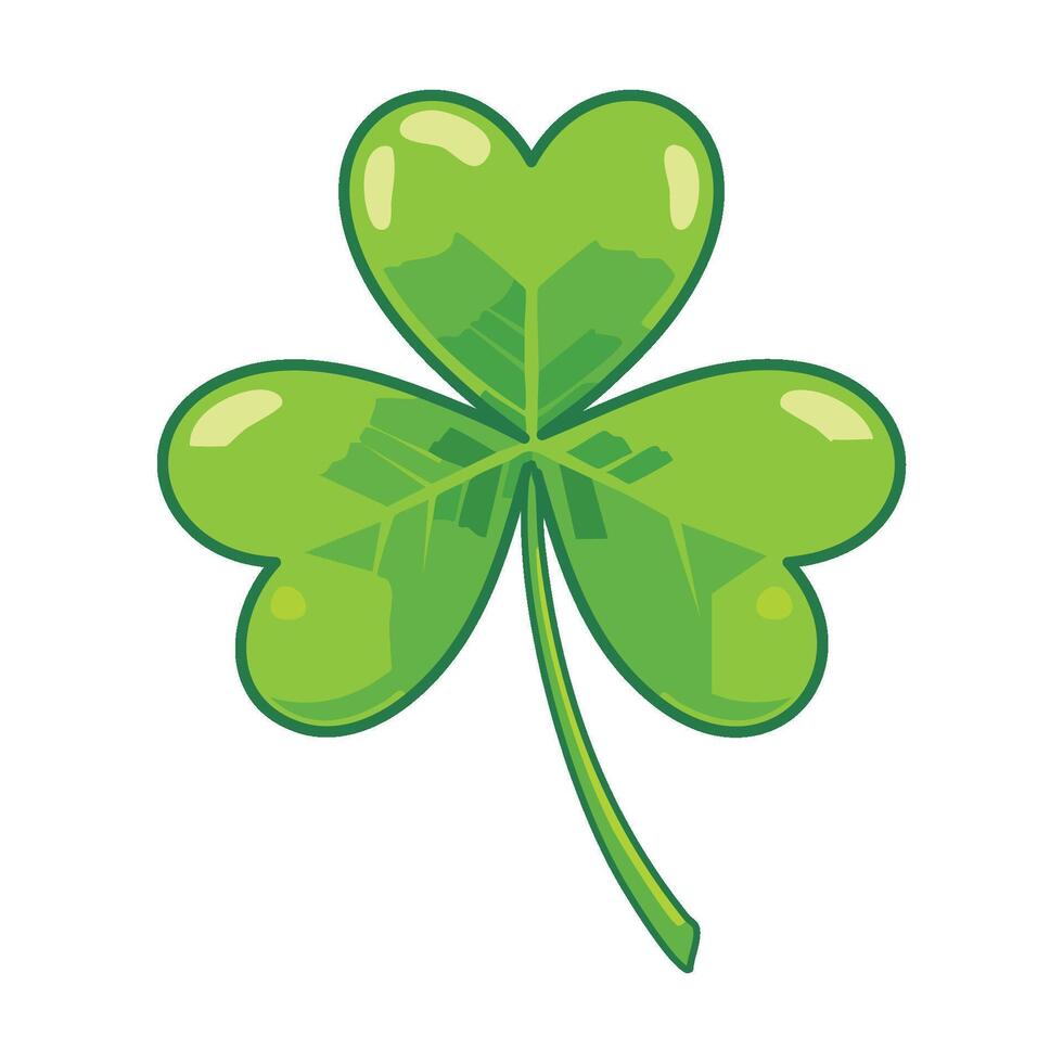 a three-leaf shamrock with smooth curves. vector