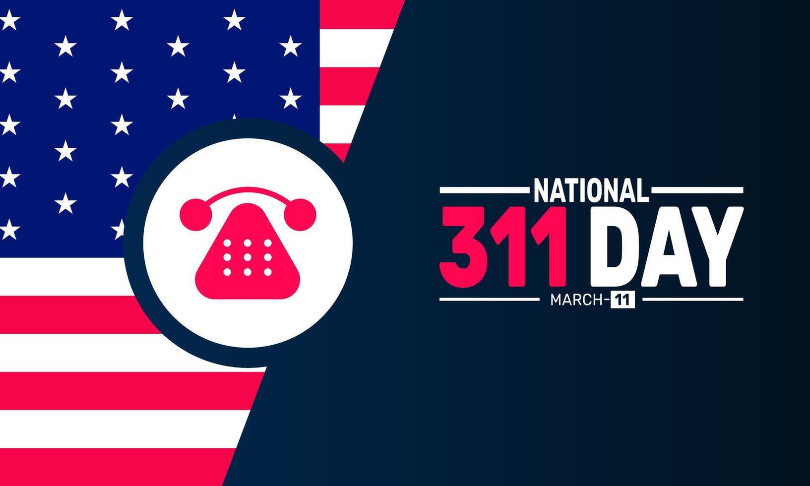 National 311 Day supports efficient local government assistance. vector