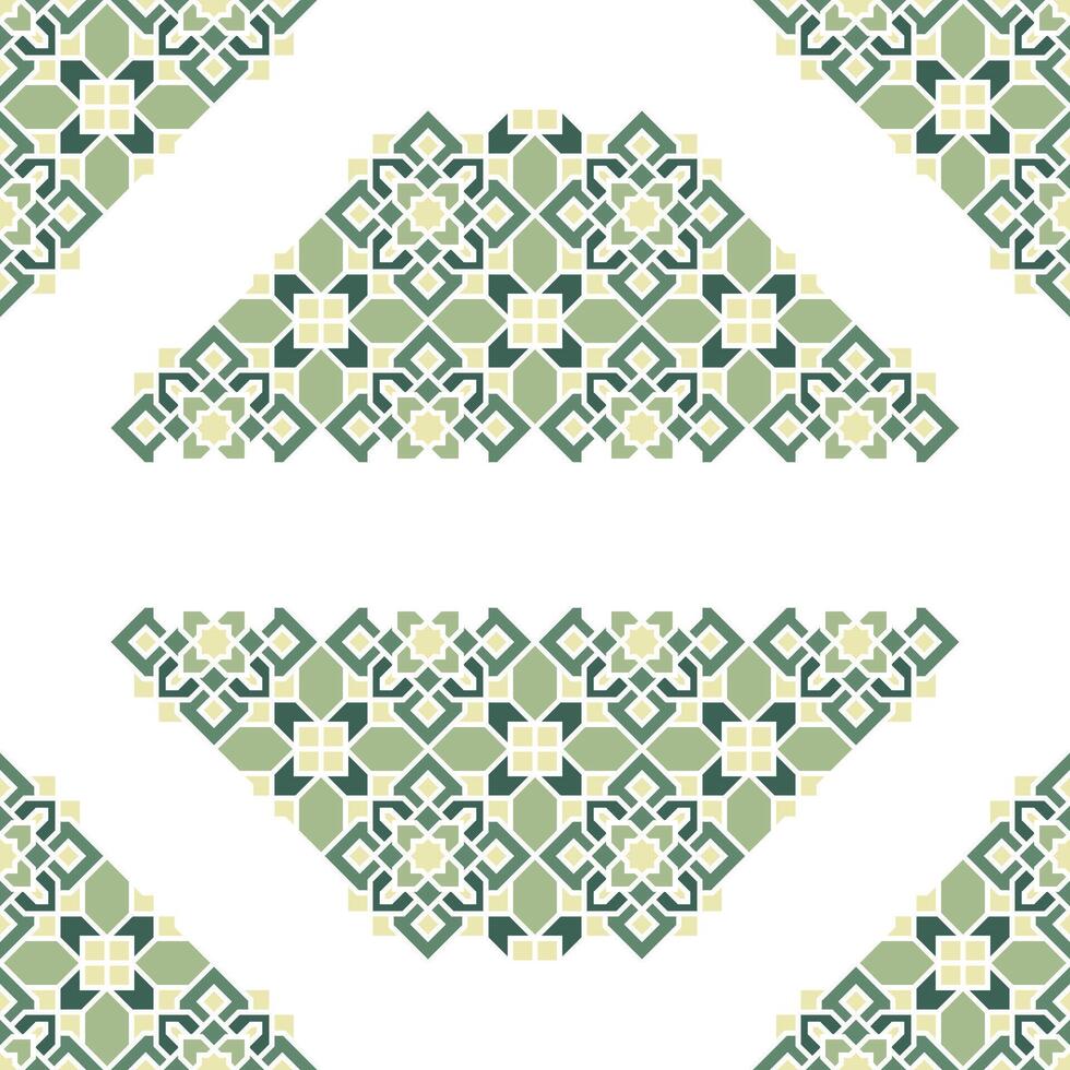 Green Pastel Islamic Oriental Ornament Frame vector